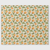 Elegante Sinaasappels & kerstboomtakken Cadeaupapier (Vlak)