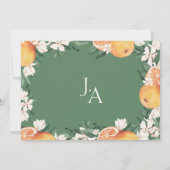 Elegante Sinaasappels Mediterrane Citrus bruiloft Save The Date (Achterkant)