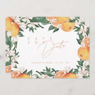 Elegante Sinaasappels Mediterrane Citrus bruiloft Save The Date