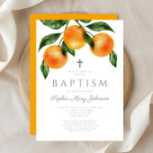 Elegante Sinaasappels Meisje Doop Kaart