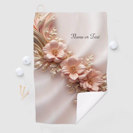 Elegante Sinaasappels Perzik Bloemen Golfhanddoek (Insitu)