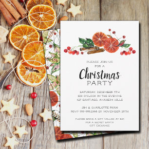 Elegante Sinaasappels plakjes en kaneel kerst Kaart