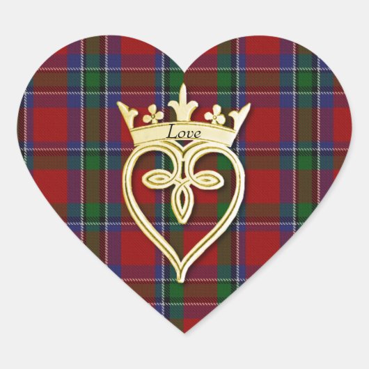 Elegante Sinclair Plaid Hart Bruiloft Sticker (Voorkant)