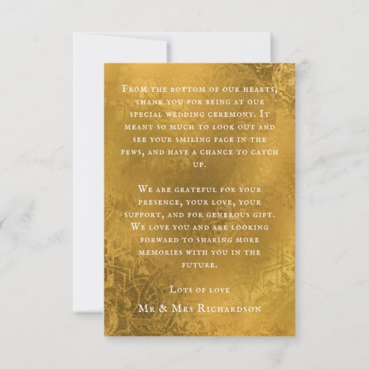 Elegante single foto bruiloft dank je kaart (Achterkant)