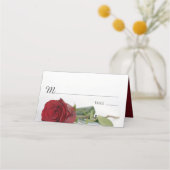 Elegante single Red Rose bruiloft Write-In Plaatskaartje (Voorkant)