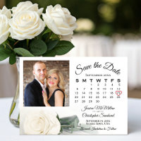 Elegante Single White Rose Trouwkalender & Foto