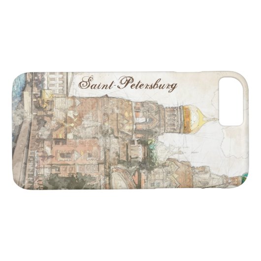 Elegante Sint-Petersburg Rusland iPhone Case | Sta (Achterkant (Horizontaal))