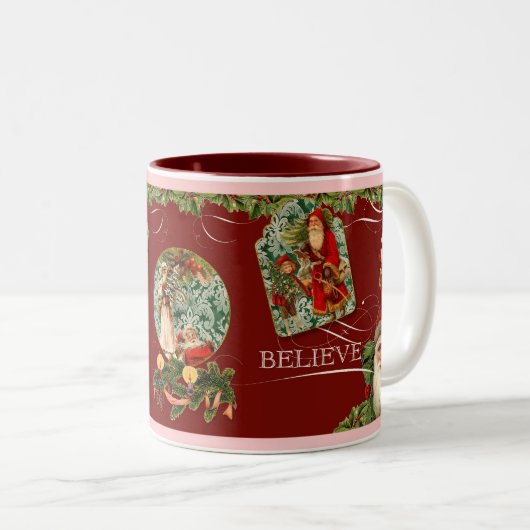 Elegante Sinterklaas Geloven Werveltje  Tweekleurige Koffiemok (Voorkant rechts)