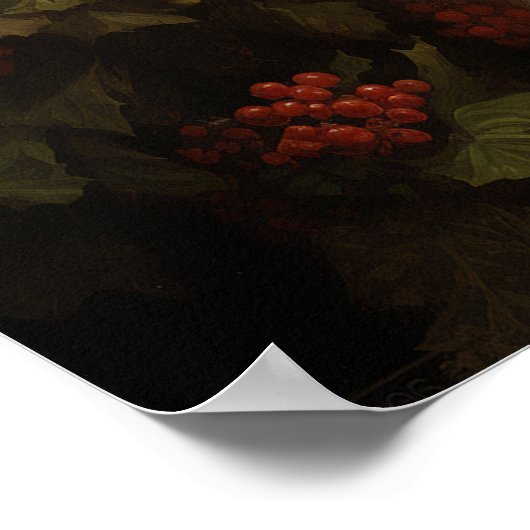  Elegante Sinterklaas Holly Red Berries Poster (Hoek)