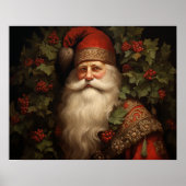 Elegante Sinterklaas Holly Red Berries Poster (Voorkant)