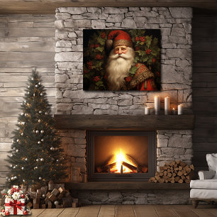 Elegante Sinterklaas Holly Red Berries Poster