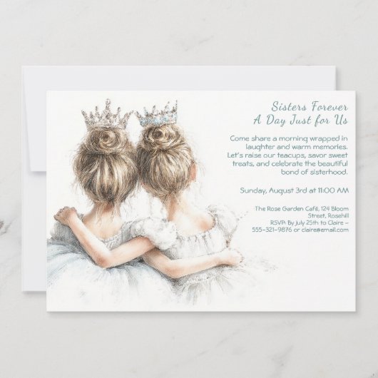 Elegante Sister Day Brunch Uitnodiging – Pastel Ar (Voorkant)