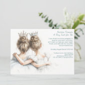 Elegante Sister Day Brunch Uitnodiging – Pastel Ar (Staand voorkant)