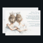 Elegante Sister Day Brunch Uitnodiging – Pastel Ar<br><div class="desc">Waterverf 1e verjaardagsuitnodiging met taart en kaars Vier zusterdag in stijl met deze pastel mode-afbeelding van een grote zus en kleine zus die hand in hand lopen, beide in pluizige tule-rokken. Perfect voor brunch bijeenkomsten, afternoon tea, of zelfs verjaardagen. tekst voor namen, datum en RSVP. Een tedere en elegante keuze...</div>