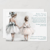 Elegante Sister Day Brunch Uitnodiging – Pastel Ar (Voorkant / Achterkant)