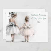 Elegante Sister Day Brunch Uitnodiging – Pastel Ar (Voorkant / Achterkant)