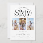 Elegante SIXTY 3 fotocollage 60e verjaardag Kaart (Voorkant)