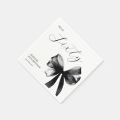 Elegante Sixty Script Zwarte Strik 60e Verjaardags Servet (Hoek)