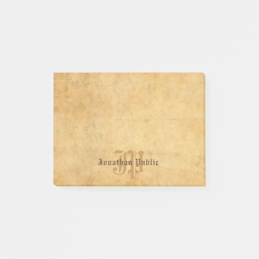 Elegante Sjabloon Calligrafie Monogram Post-it® Notes (Voorkant)