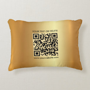 Elegante Sjabloon Custom QR Code Glamour Gold Accent Kussen