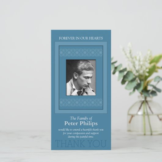 Elegante sjabloon Dank je wel Herdenkingsfoto 3 (Staand voorkant)