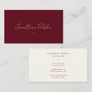 Elegante Sjabloon Faux Gold Typography Script Naam Visitekaartje