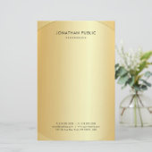 Elegante Sjabloon Goud Modern Minimalistisch Eenvo Briefpapier (Staand voorkant)