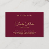 Elegante Sjabloon Goud Tekst Script Luxe Euro Form Visitekaartje (Achterkant)