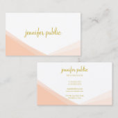 Elegante Sjabloon Handgeschreven Gouden Naam Scrip Visitekaartje (Voorkant / Achterkant)