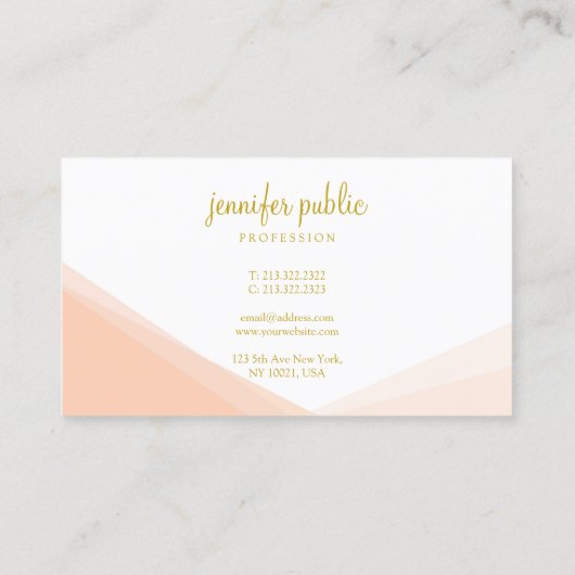 Elegante Sjabloon Handgeschreven Gouden Naam Scrip Visitekaartje (Achterkant)