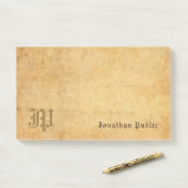 Elegante Sjabloon Handgeschreven Monogram Post-it® Notes (Op bureau)