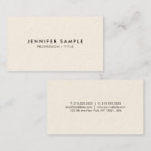 Elegante Sjabloon Luxe Signature Cream Paper Visitekaartje (Voorkant / Achterkant)