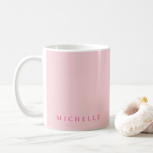 Elegante sjabloon met aangepaste tekstkleur Roze & Koffiemok (Met donut)