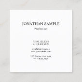 Elegante Sjabloon Modern Eenvoudig Professioneel Vierkante Visitekaartje (Achterkant)