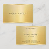 Elegante Sjabloon Modern Faux Gold Semi Gloss Visitekaartje (Voorkant / Achterkant)
