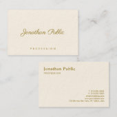 Elegante Sjabloon Modern Gouden Tekst Signature Cr Visitekaartje (Voorkant / Achterkant)