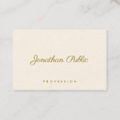 Elegante Sjabloon Modern Gouden Tekst Signature Cr Visitekaartje (Voorkant)