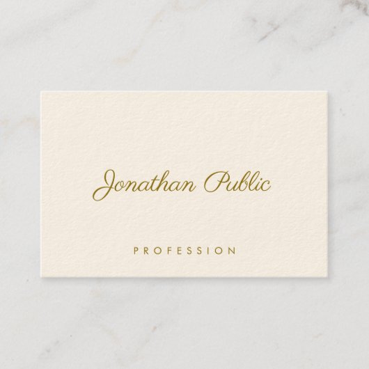 Elegante Sjabloon Modern Gouden Tekst Signature Cr Visitekaartje (Voorkant)