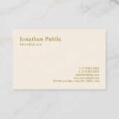 Elegante Sjabloon Modern Gouden Tekst Signature Cr Visitekaartje (Achterkant)