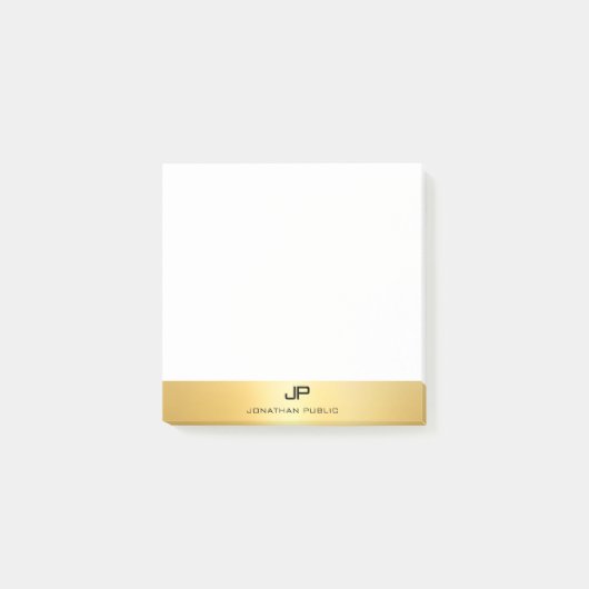 Elegante Sjabloon Modern Professioneel Goud Kijk Post-it® Notes (Voorkant)