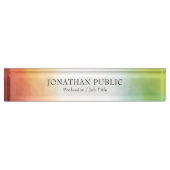 Elegante Sjabloon Moderne Abstracte Kunst Kleurrij Naambordje (Voorkant)