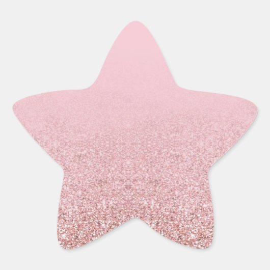 Elegante sjabloon trendy roze goud glittersjabloon ster sticker (Voorkant)