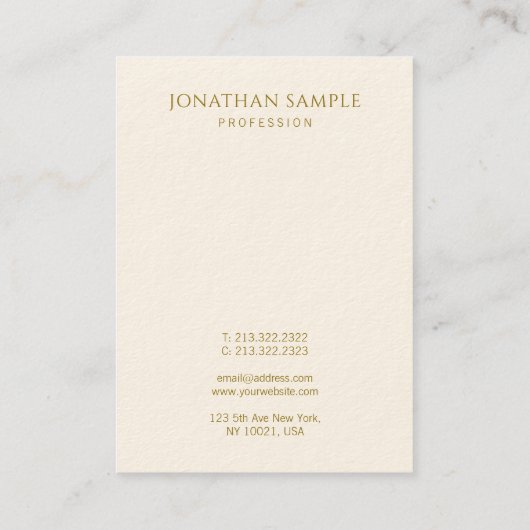 Elegante Sjabloon voor aangepaste Gold-tekst Moder Visitekaartje (Achterkant)