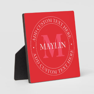 Elegante sjabloon voor cirkelvormige tekst in rood fotoplaat