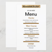 Elegante sjabloon voor dinerfeestmenu (Voorkant / Achterkant)