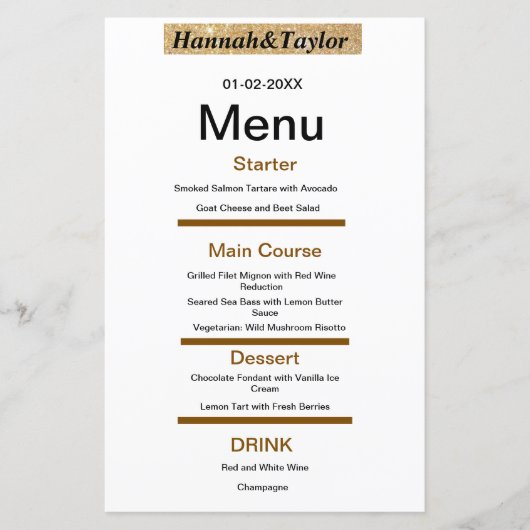 Elegante sjabloon voor dinerfeestmenu (Voorkant)