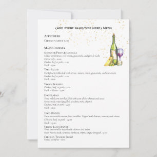 Elegante sjabloon voor tweezijdige MENU wijn kaas Kaart