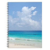 Elegante Sjabloon Waterverf Natuur Zeegezicht Golv Notitieboek (Voorkant)