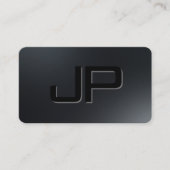 Elegante Sjabloon Zwart Monogram Premium Zijde Visitekaartje (Voorkant)