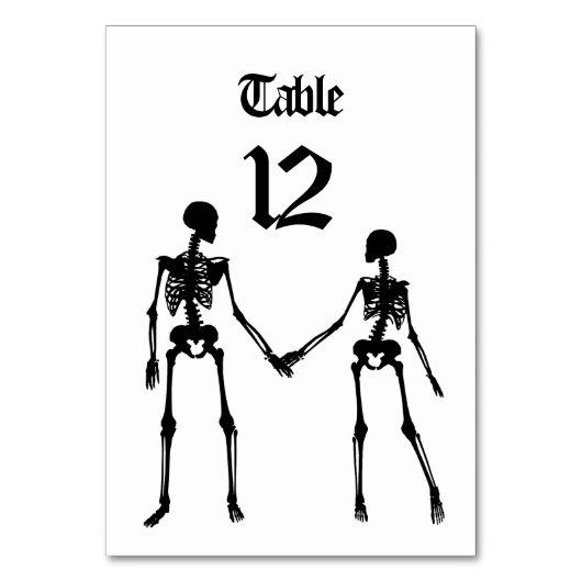 Elegante Skeletons bruiloft Kaart (Voorkant)